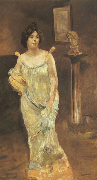 Portait of Elsa Asenijeff in evening dress